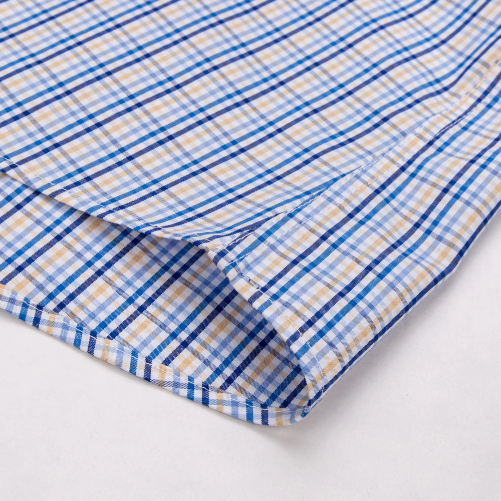 Camisa de vestir de manga larga sin arrugas de algodón 100% de lujo para hombre informal de negocios con diseños a cuadros y rayas corte Regular