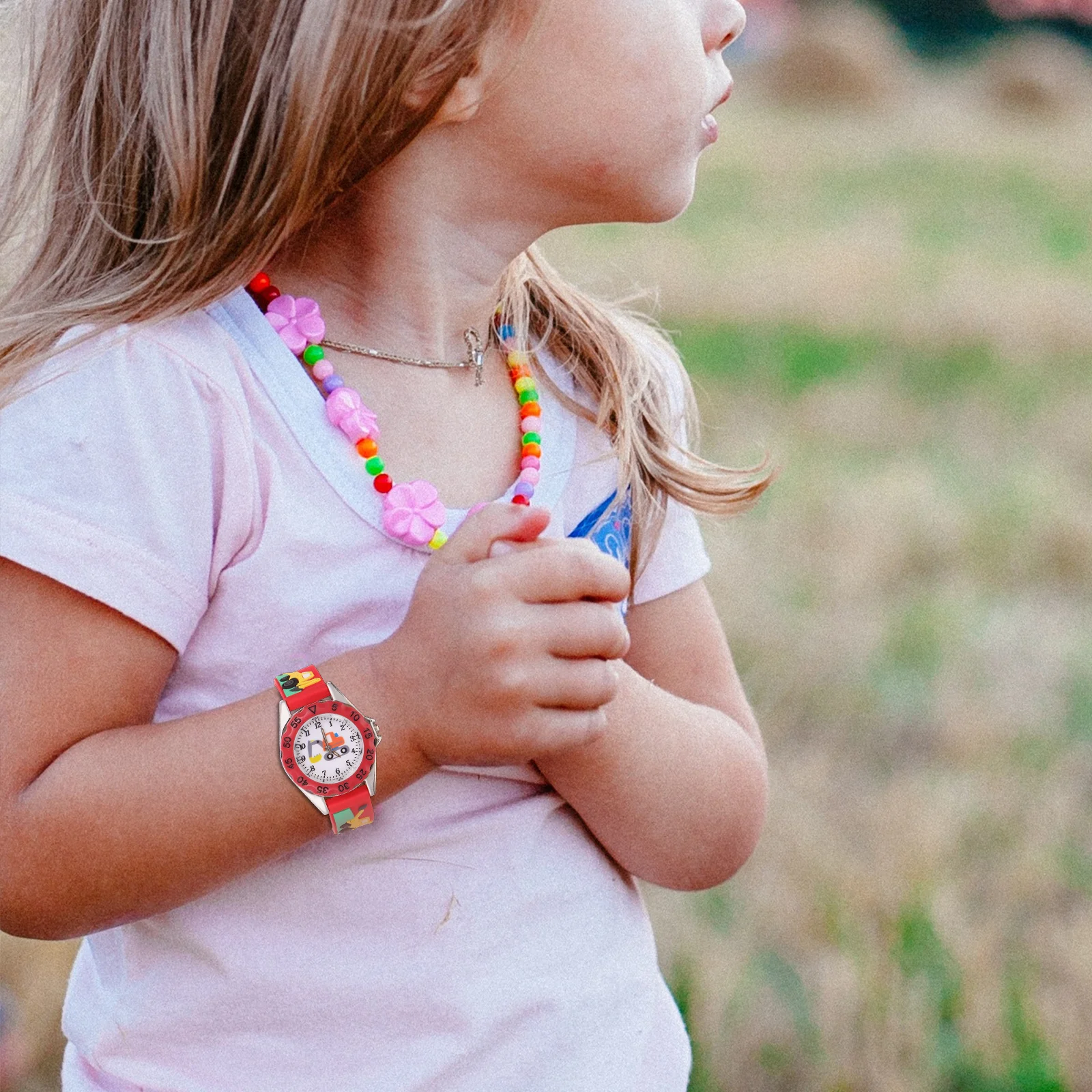 Children Quartz Digital Watch Lightweight Durable Cartoon Design Student Wristwatch Adorable Kids Timepiece