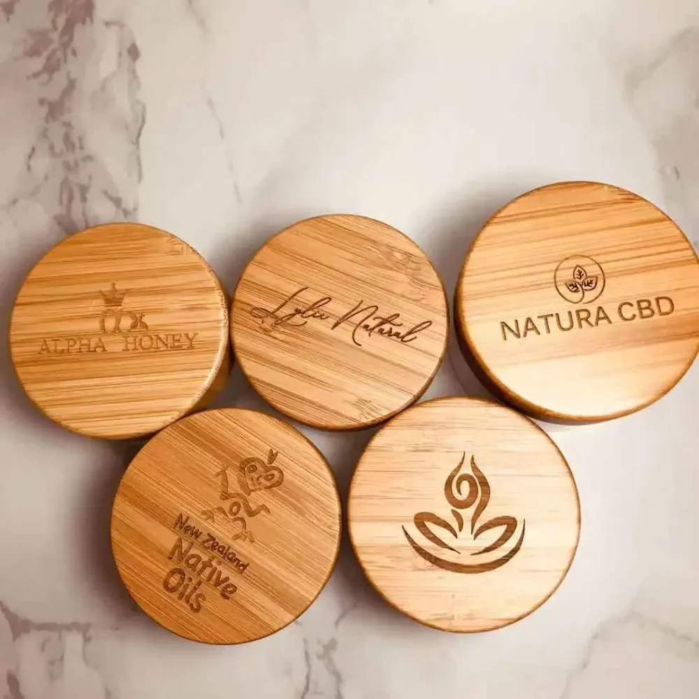 

fashion Bamboo eco friendly lotion container wooden bamboo cosmetic packaging face cream black glass jars with bamboo wood lid