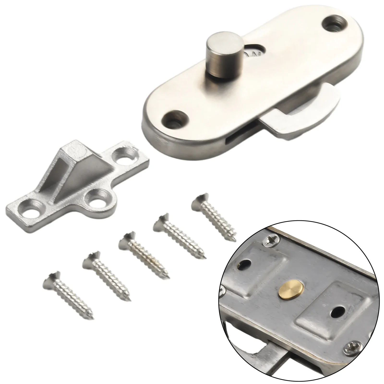 

Lock Buckle Lock 90 Degree Sliding Stainless Steel A-type Latches Brushed Delicate Drawers Buckle Privacy Lock