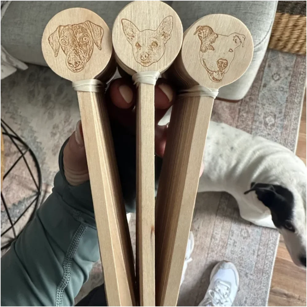 

Set of 50 Signature Dog Drink Stir Stick, I Do Too Wood Engraved Cocktail Sticks, Wedding Drink Sticks, Send YOUR Dog’s Image