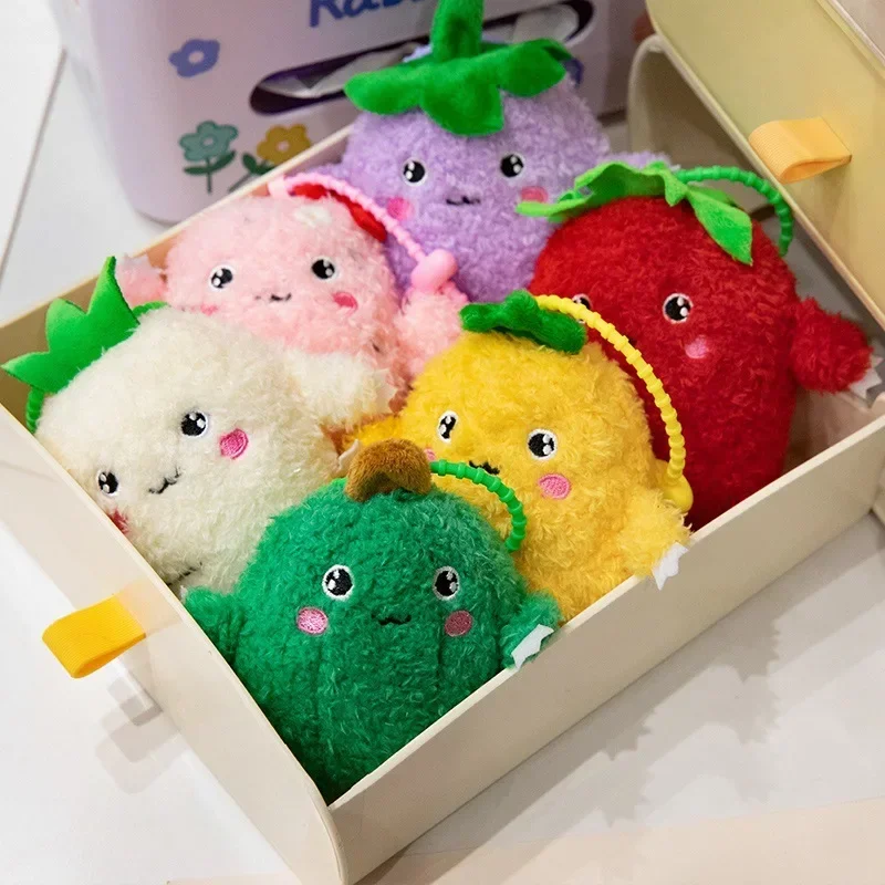 Stuffed Animals Plush Key Chain Confession Monster Creative Cute Doll Fruit Plush Backpack Keychain Festival Gift for Friend