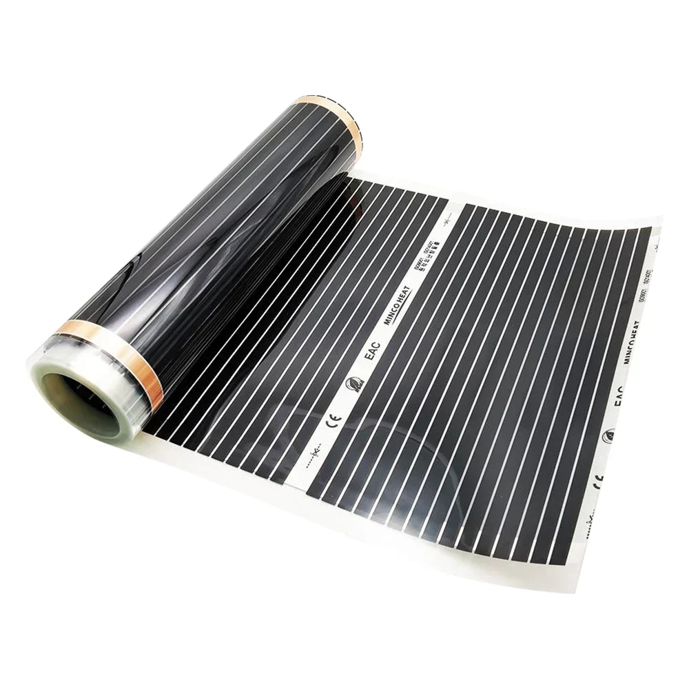 Minco Heat 220W/㎡ 50/80cm Width 10m2  Infrared Underfloor Heating Film with Wifi Thermostat Installation Kit