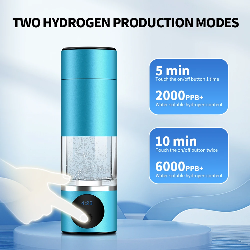 Water Ionizer Generator Bottle Maker Machine Portable SPE PEM H2 Water Electrolysis Hydrogen Cup