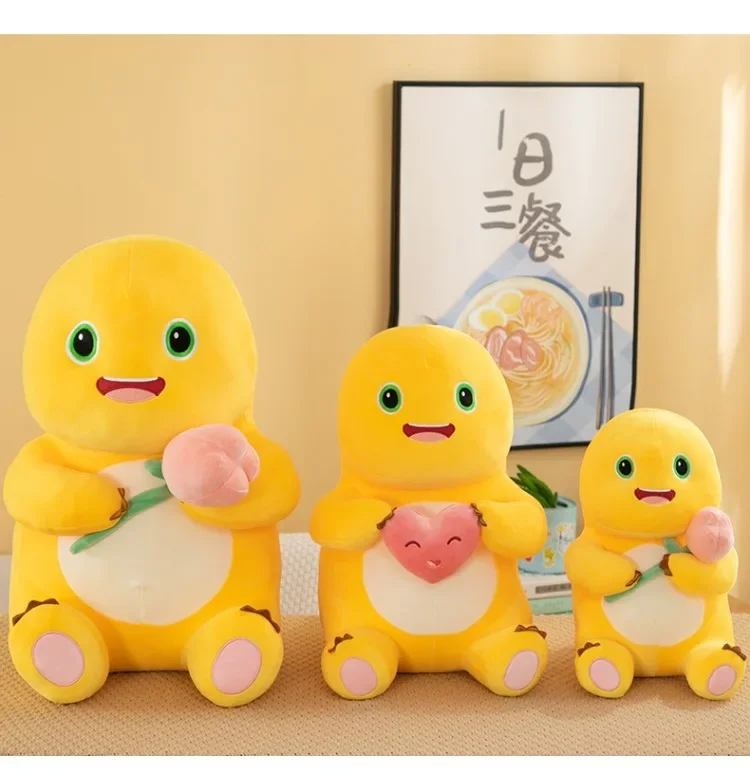 

Горячая плюшевая кукла Love Желтая кукла-динозавр с цветком Милая плюшевая подушка Мягкая кукла Подарок на день рождения