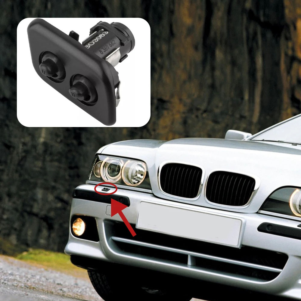 Front Headlight Washer Nozzle For BMW 525i 528i 530i 540i Base M5 E39 l6 V8 1997-2003 61678360661 8360661L 61678360662