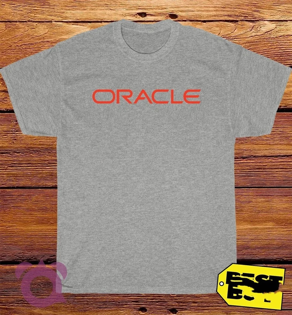 Nieuwe Oracle Corporation-logo bedrukt unisex street fashion trend korte mouwen puur katoen ronde hals