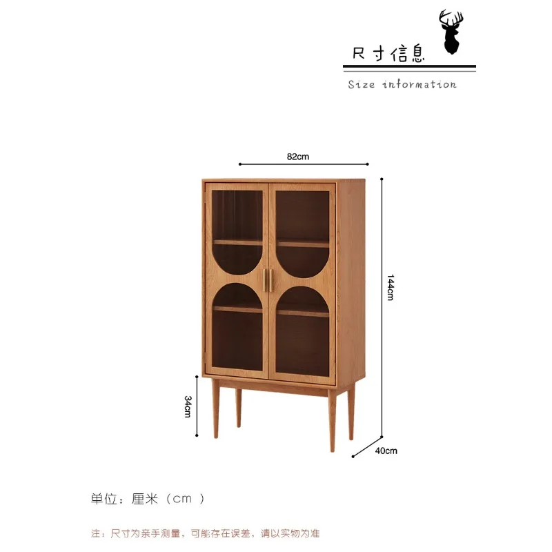 Книжный шкаф из цельного дерева в скандинавском стиле, современный простой бытовой шкаф для хранения пыленепроницаемых стеклянных дверей, легкий роскошный винный шкаф