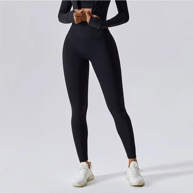 No T Line Yoga Pants Gym Leggings Women Girl Fitness Soft Tights High Waist Elastic Breathable Sports Pants Nylon