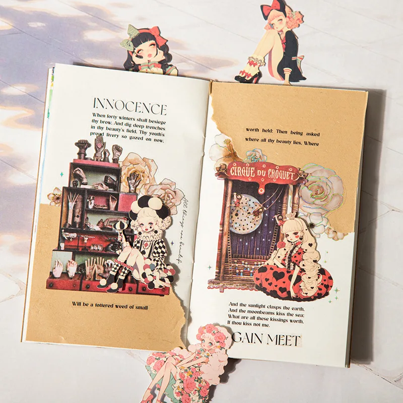 

1pack/2pack Chestnut’s Outfit Series Vintage Character Sticker Pack Girl Theme 4 Styles 15Pcs Supplies sticker