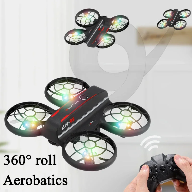 Mini Drone with Camera LED Lights 2.4G Remote Control Drone RC Aircraft 360 Degree Flip Obstacle Avoidance Kids Flying Toy Gifts
