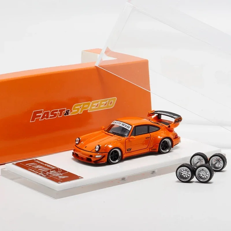 Fast Speed 1/64 mini RWB964 modelo de coche de aleación modificado de cuerpo ancho conjunto de colección de edición limitada