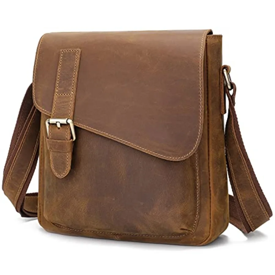 

Men's Leather Messenger Bag Shoulder Crossbody Backpack Bags Purse for Women Vintage Anti-Theft Waterproof Casual