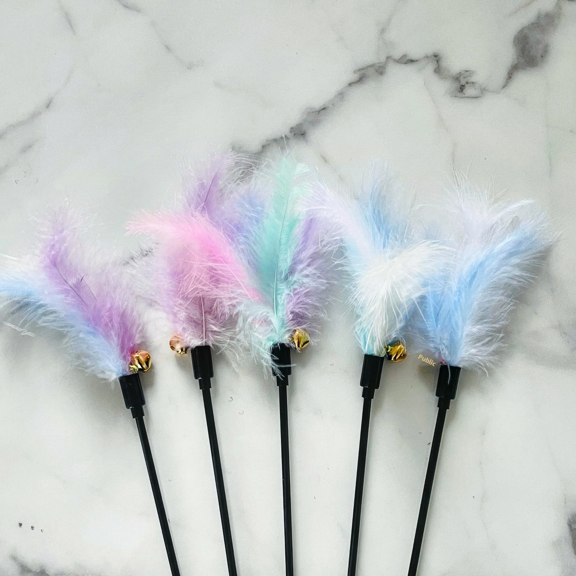 Cat Teaser Stick Macaron Color Bell Feather Cat Accessories Cat Toys Gatos Para Perros