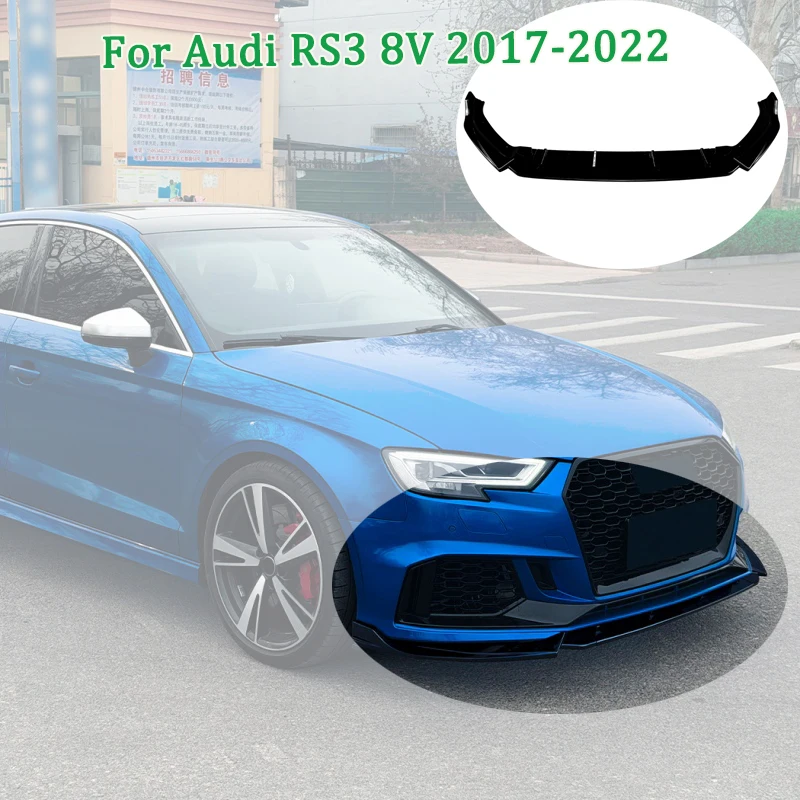 Glänzend schwarzer Frontspoiler & Diffusor für Audi RS3 8V 2017 - 2022