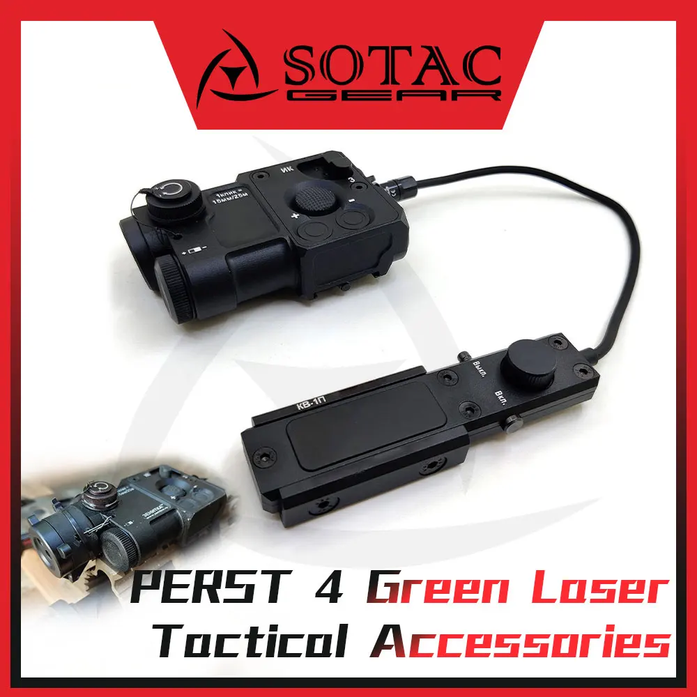 

SOTAC Tactical PERST 4 Laser IR Green Dot Sight Light for Hunting Weapon Flashlight with Control Pressure Switch