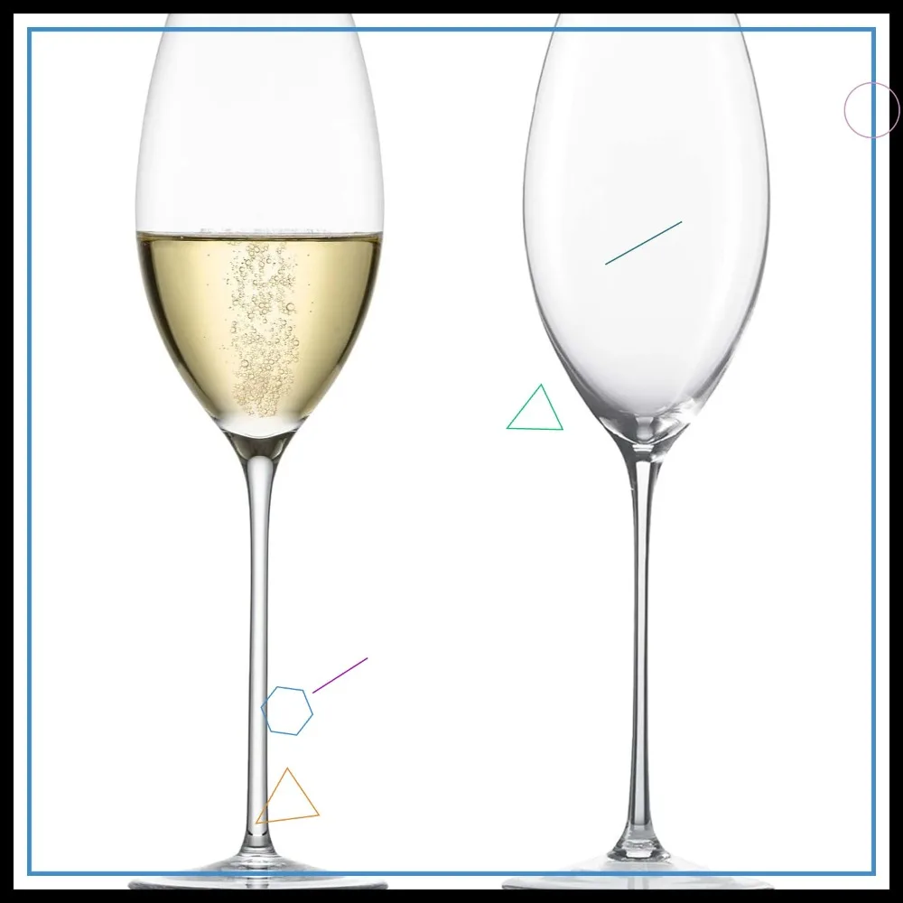 

Hand-Blown Champagne Glasses Set of 2, Effervescent Point for Elegant Bubbles, 10 oz Crystal Sparkling Wine Flutes