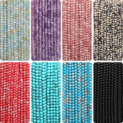 2/3mm Natural Stone Turquoise Amethyst Dalmatians Jasper Onyx Beads Round Tiny Loose Beads For Jewelry Making DIY Bracelets 15''