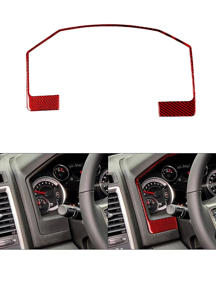 Car Interior Carbon Fiber red Sticker For Dodge RAM 1500 2013 2014 2015 Without 8.4-Inch Touch Screen Display Accessories