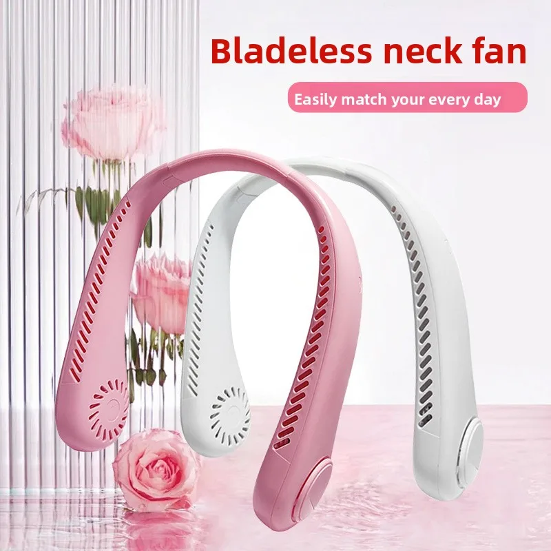 Leaveless turbo neck hanging fan USB lazy outdoor strong wind power bladeless silent neck hanging fan outdoor cooling artifact