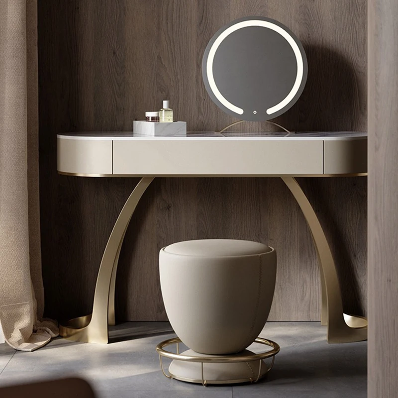 

Luxury Mid Century Vanity Table Makeup Drawers Mirror Storage Dressing Table Living Room Modern Vestidores Trendy Furniture