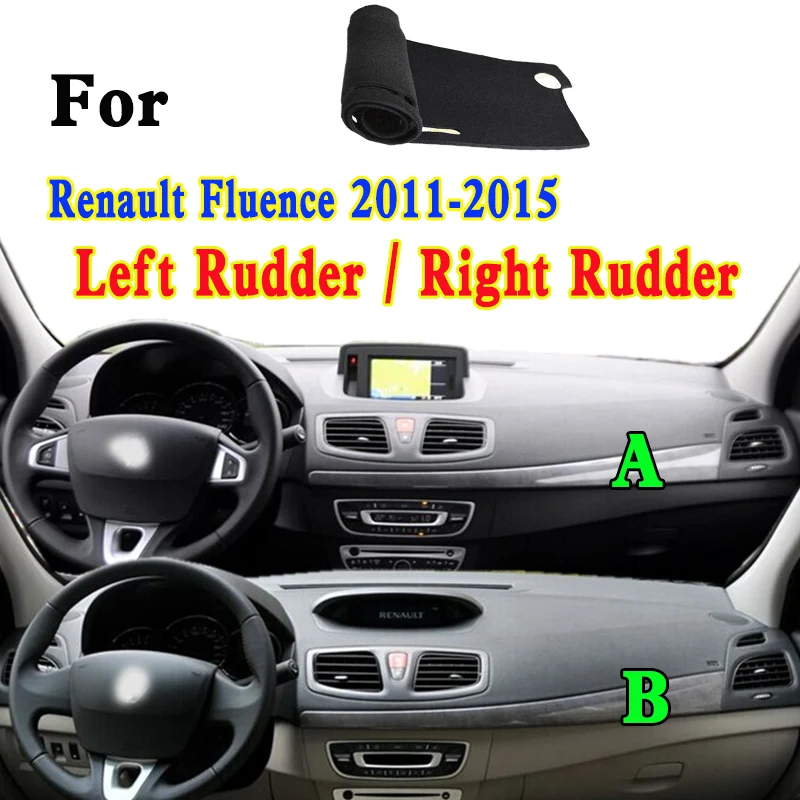 For Renault Fluence GT L30 L33 Dashmat Dashboard Cover Instrument Panel Insulation Sunscreen Protective Pad Ornaments