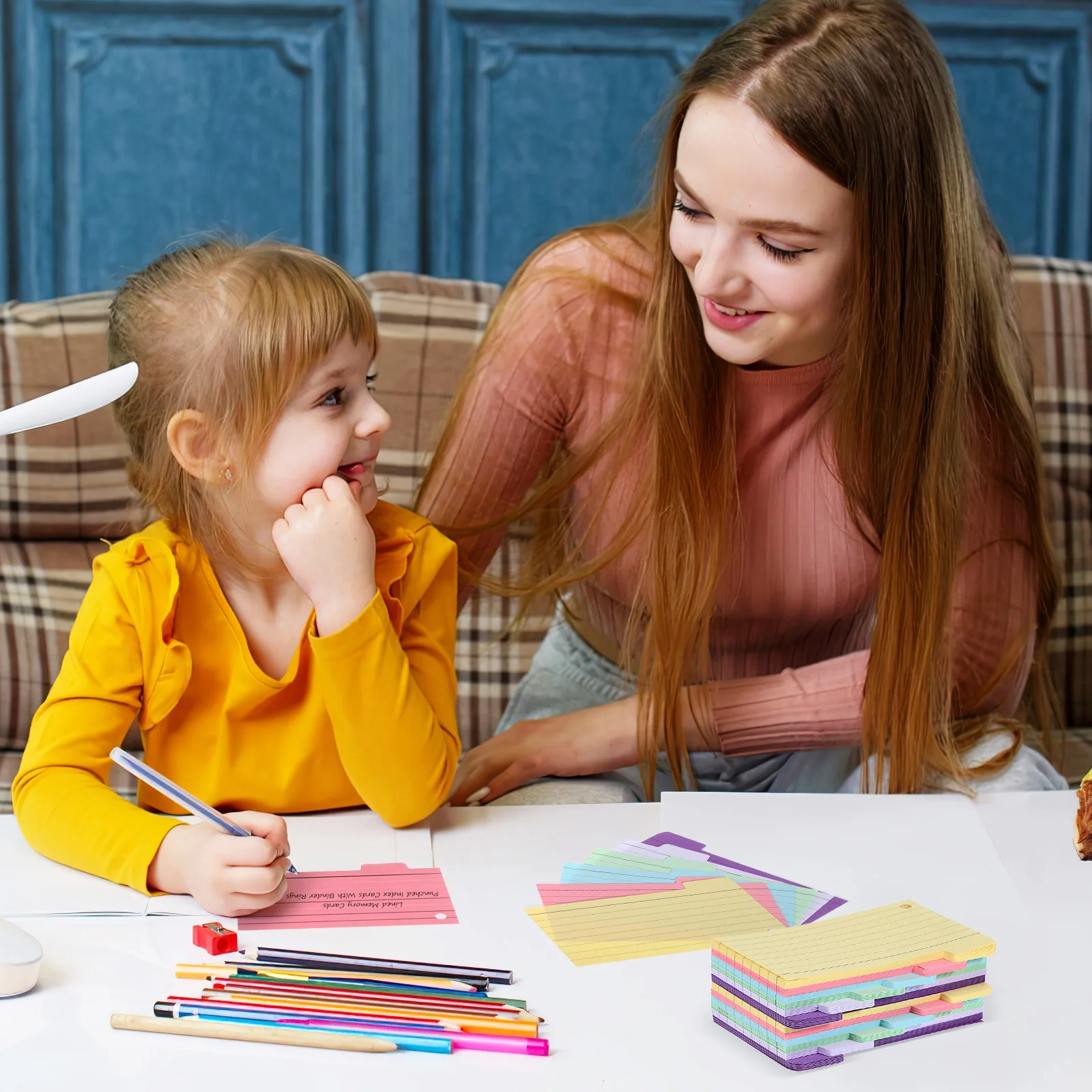 Coil Memo Pad Learning Flash Cards Ruled Pads Flashcards for Studying Note with Rings Make Your Own Memory Lined Vocabulary