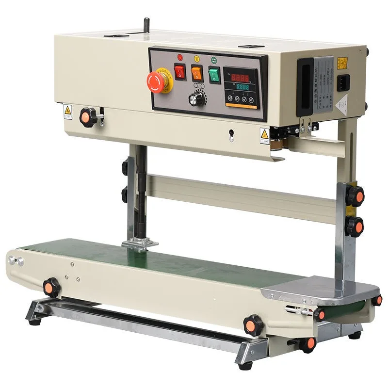 FR-770 Continuous Band Sealer Vertical Bag Sealing Machine with Digital Temperature Control Printing Function with Counter