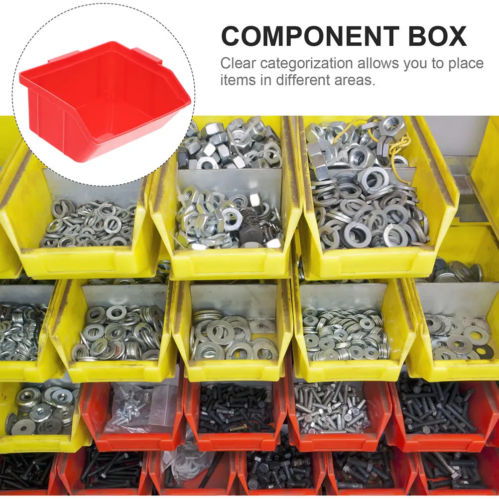 5Pcs ABS Plastic Parts Organizer Stackable Storage Bins Storage Boxes for Tools Warehouse Garage Office