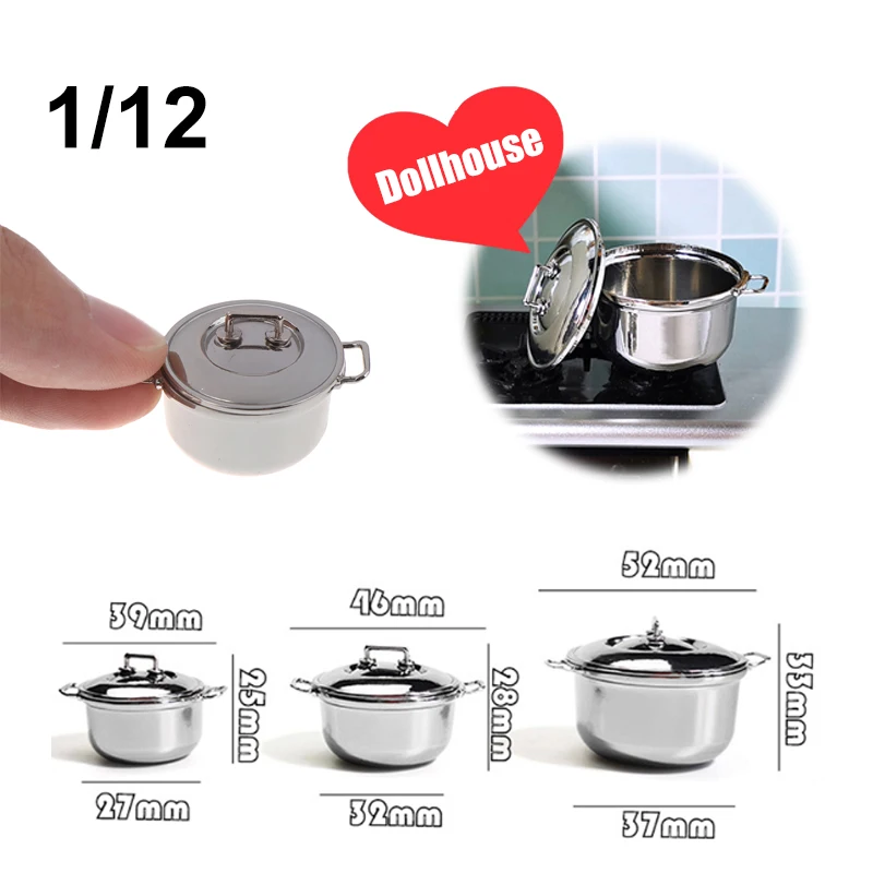 1 szt. Miniaturowa symulacja metalowego garnka do pieczenia w skali 1:12, model kuchenny, dekoracja, zabawka, akcesoria do domku dla lalek ﻿