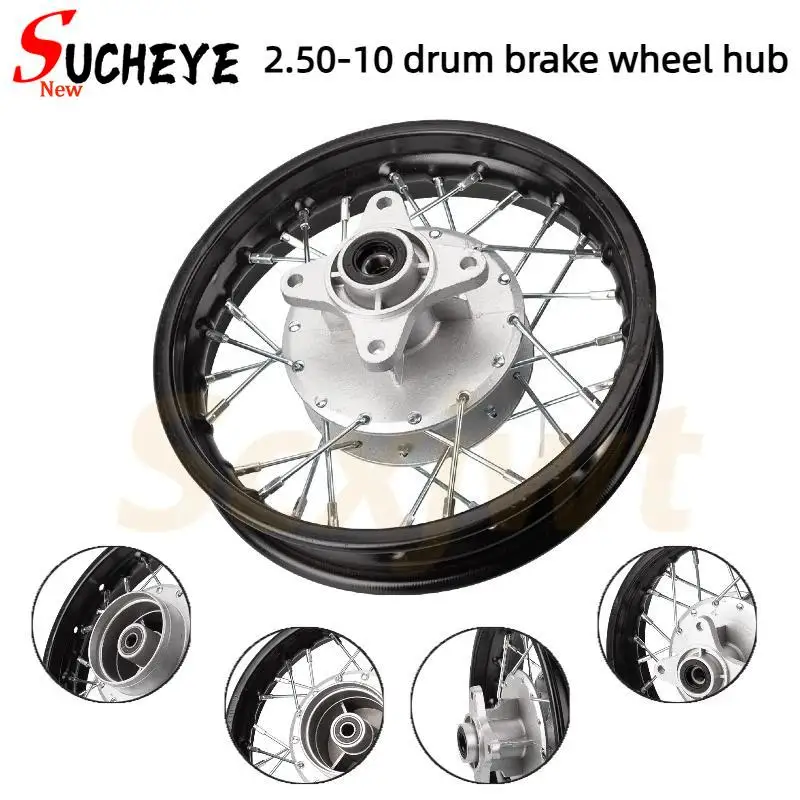 

2.50-10 Front or rear wheels Black Front & Rear Iron Wheels Rims for Pit Dirt Bike Motorcycle off-road motorcycle Parts