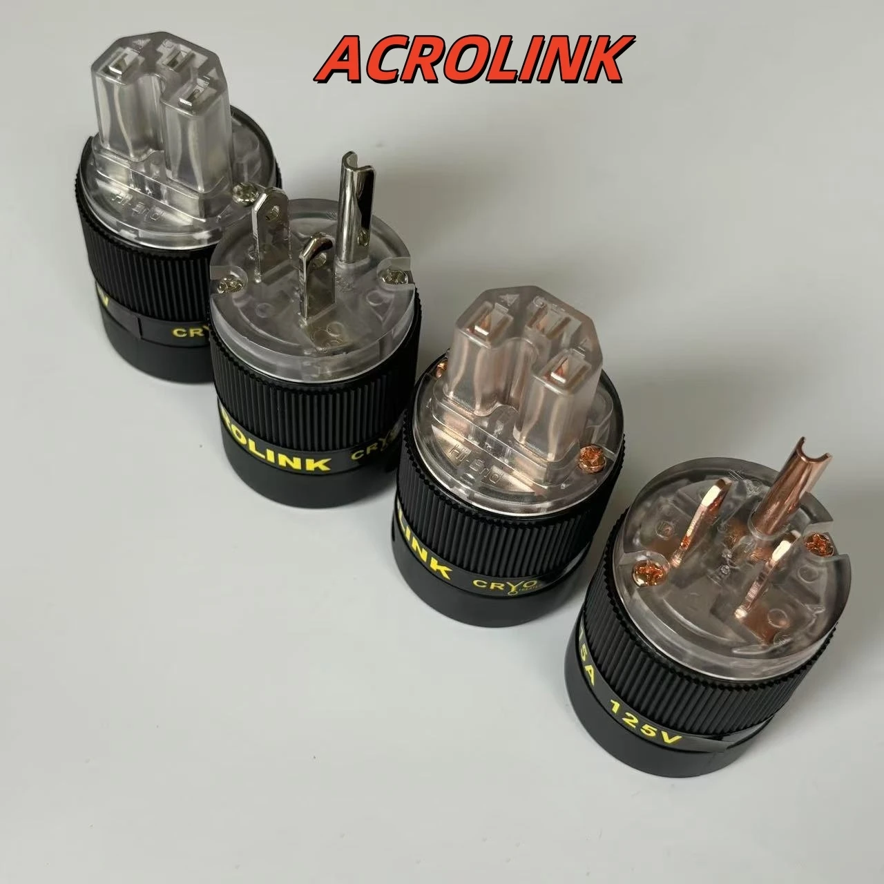 Acrolink Frozen Version American Standard Power Plug, Copper Plated Rhodium HIFI Amplifier Audio Power Tail Plug