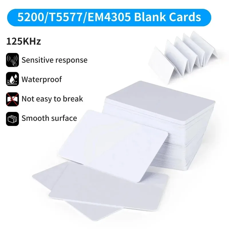 

10pcs/20pcs Rewritable 125KHz RFID T5577/5200/EM4305 Blank Card Smart Access Control Key Card Read Write Program Clone Cards