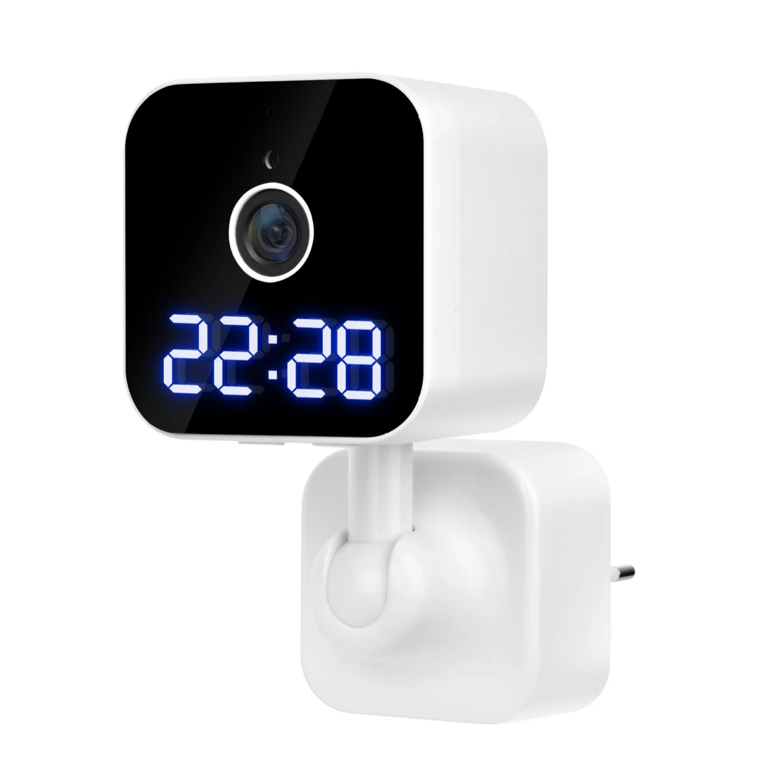 

Smart WiFi Camera 1080P, IR Night Vision Clock Display, 360° Rotation, Motion Detection Alarm, Two-Way Audio, Cloud/TF Storage,