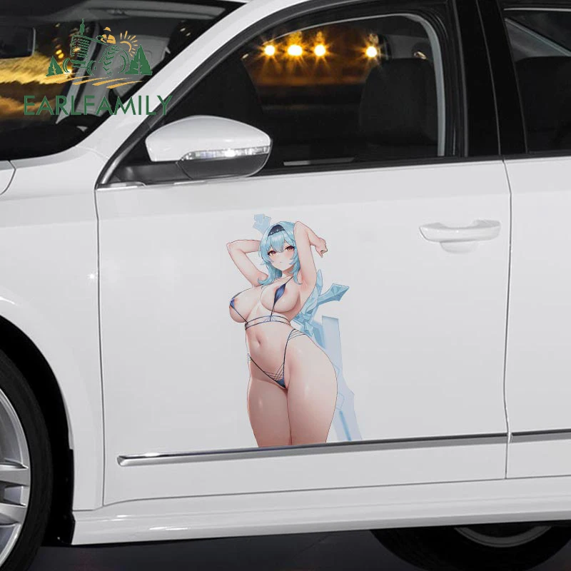 EARLFAMILY 43cm X 22.8cm for Sexy Eula Genshin Impact Big Car Stickers Fashionable Game Creative Car Styling Decals Graffiti