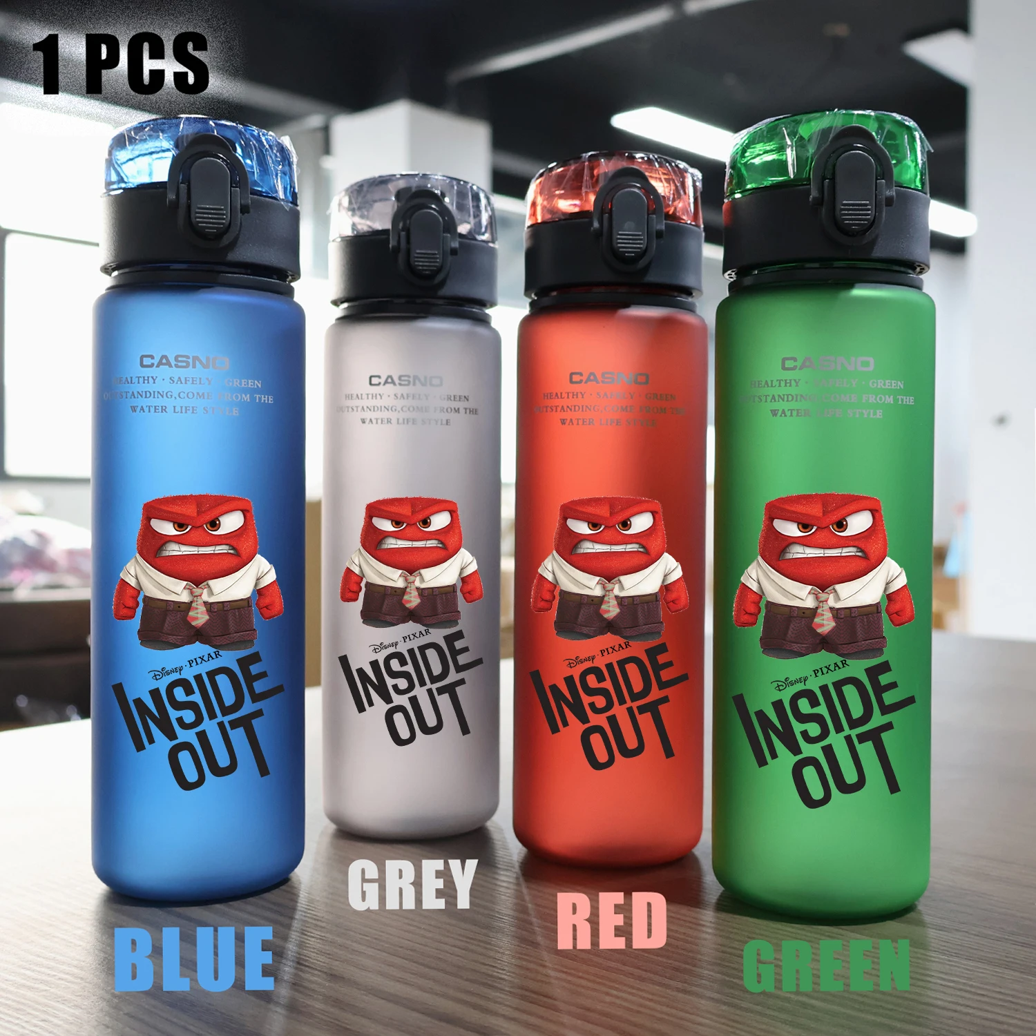 Disney Inside Out 2 Joy Sadness Fear Disgust Animation Animation Outdoor Sports Fitness Cycling Marathon Running Water Bottle