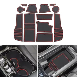 Anti-Slip Gate Slot Cup Mat for Peugeot 2008 e-2008 GT Line 2019 - 2024 Non-Slip Pad Accessories Styling 12pcs/set