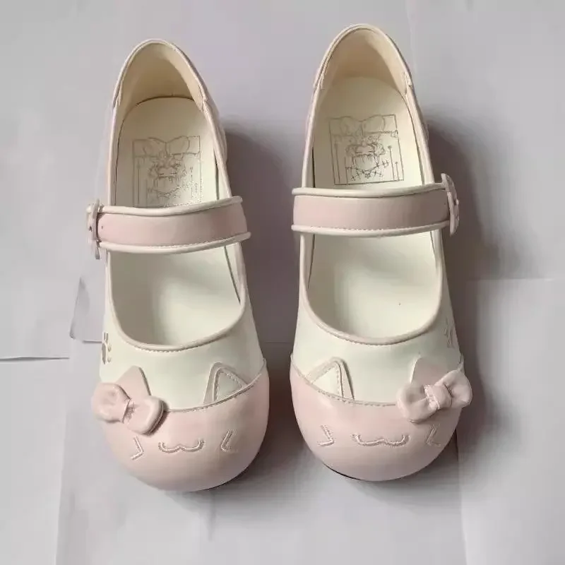 2026 Spring Autumn New Confused Kitten Cute Round Head Low Follow Up Shoes Niche Fashion Simple Comfortable Women's Shoes