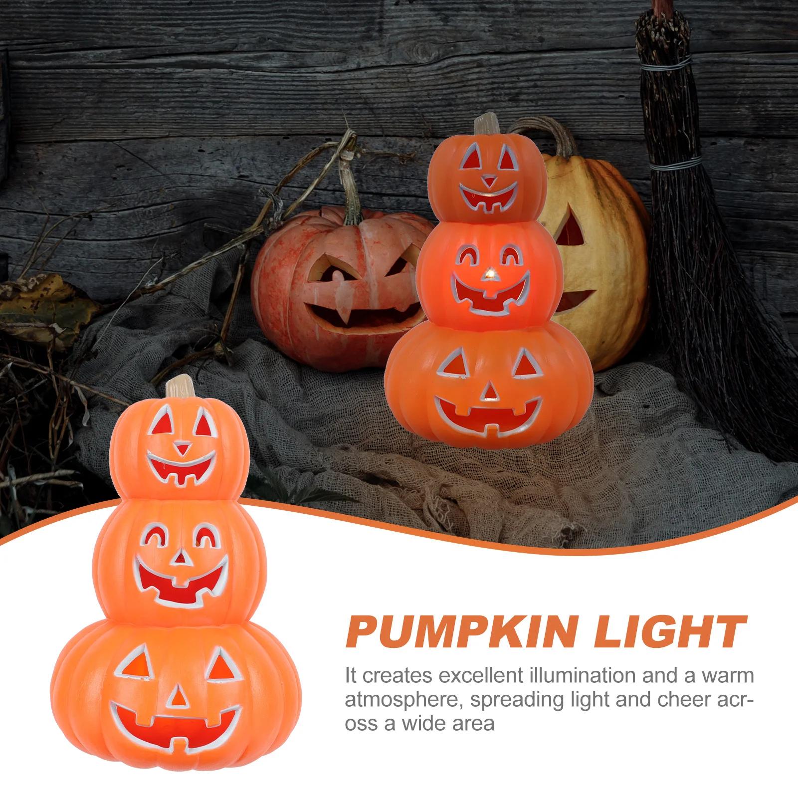 

1Pcs Pumpkin Light Orange Halloween Lamp Creative Desktop Decor Lovely Night Light Party Ornament Festival Gift
