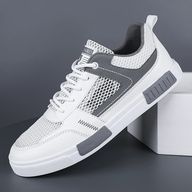 

Men's Summer Lightweight Breathable Mesh Sports Shoes Casual Sneakers Large Size White Board Shoes Comfortable Air Permeable