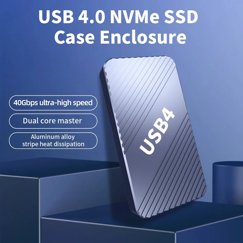 USB4.0 M2 NVMe SSD Enclosure M2 To Type-c 4.0 Solid State Drive Case Compatible with Thunderbolt 4/3 USB 3.2/3.1/3.0 For Windows