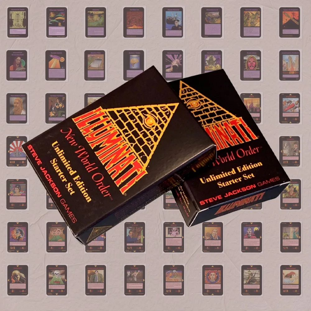 Image of Illuminati 1995 Edition, englische Version, Brettspielkarten, 110 Stück, lustiges Partyspiel, neuartige Sammelkarten, Weihnachtsgeschenk