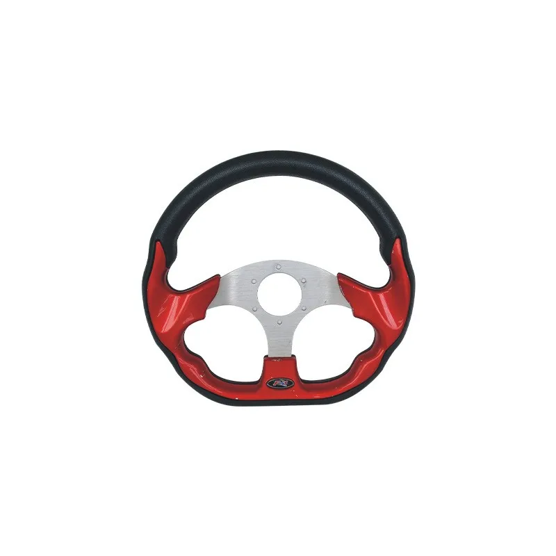 Customizable Red Racing Car Steering Wheel 320mm PU Leather Non-slip Texture Logo Design YL-007 40mm Grip Size 3 Spokes Stock