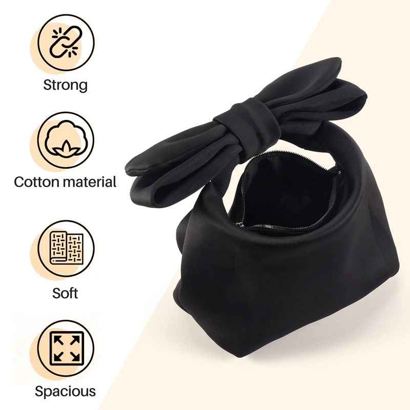 Designer Women Handbags Bow Day Clutches Bag Ladies Evening Party Clutches Black Handbag Shoulder Bag(Black)