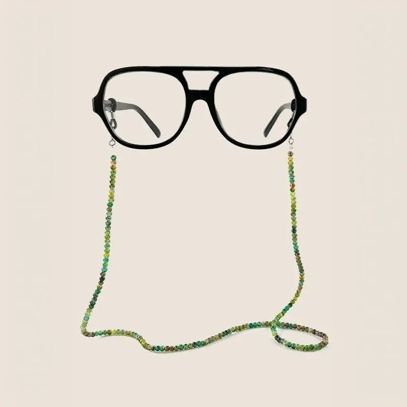 Leichte, farbige Brillenkette aus Glas, Vintage-Design, handgefertigte Perlen, Brillenband zum Aufhängen, verstellbar, verhindert das Verlieren der Brille, Maskenkette für Damen und Herren. – Detail 8