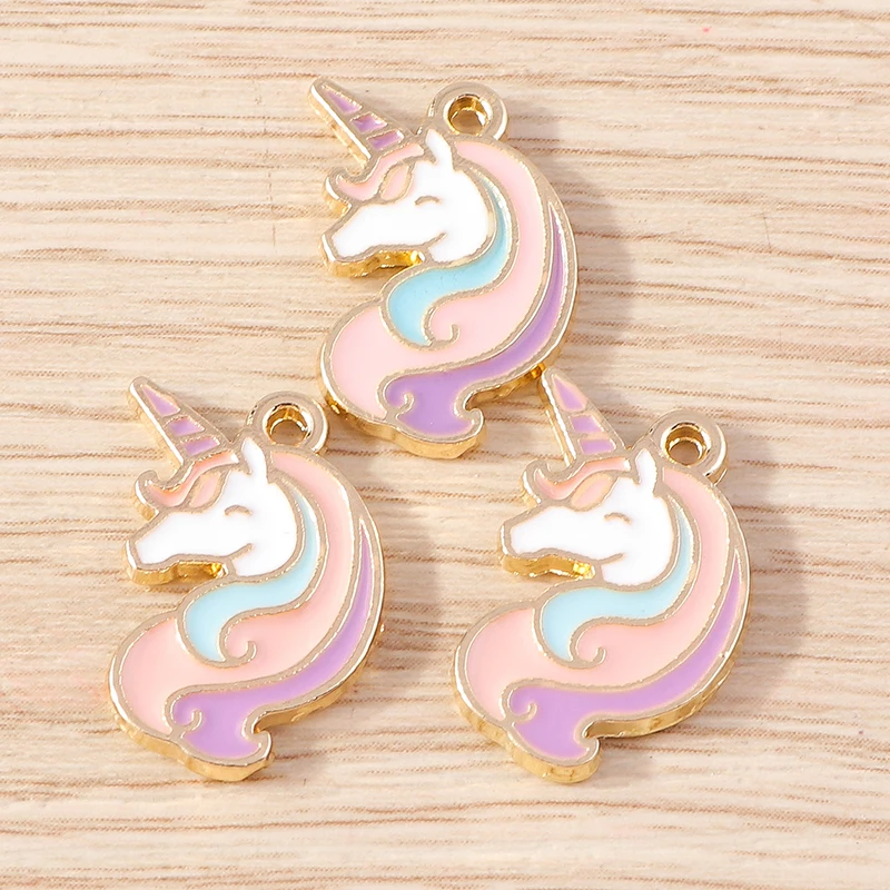 Tusember Charms Niedliche Cartoon-Pferd-Einhorn-Anhänger für Schmuckherstellung, Ohrringe, Halsketten, DIY-Bastelbedarf – Detail 5