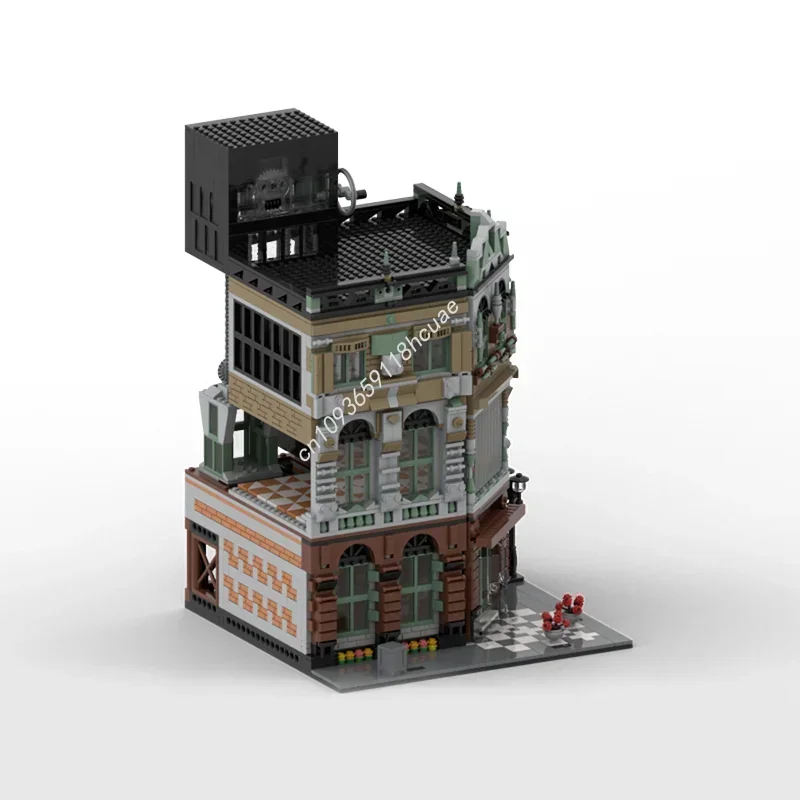 MOC Edificio modulare personalizzato con Elevatpr House Street View Modello Building Block Mattoni di assemblaggio creativi fai da te Regalo per bambini