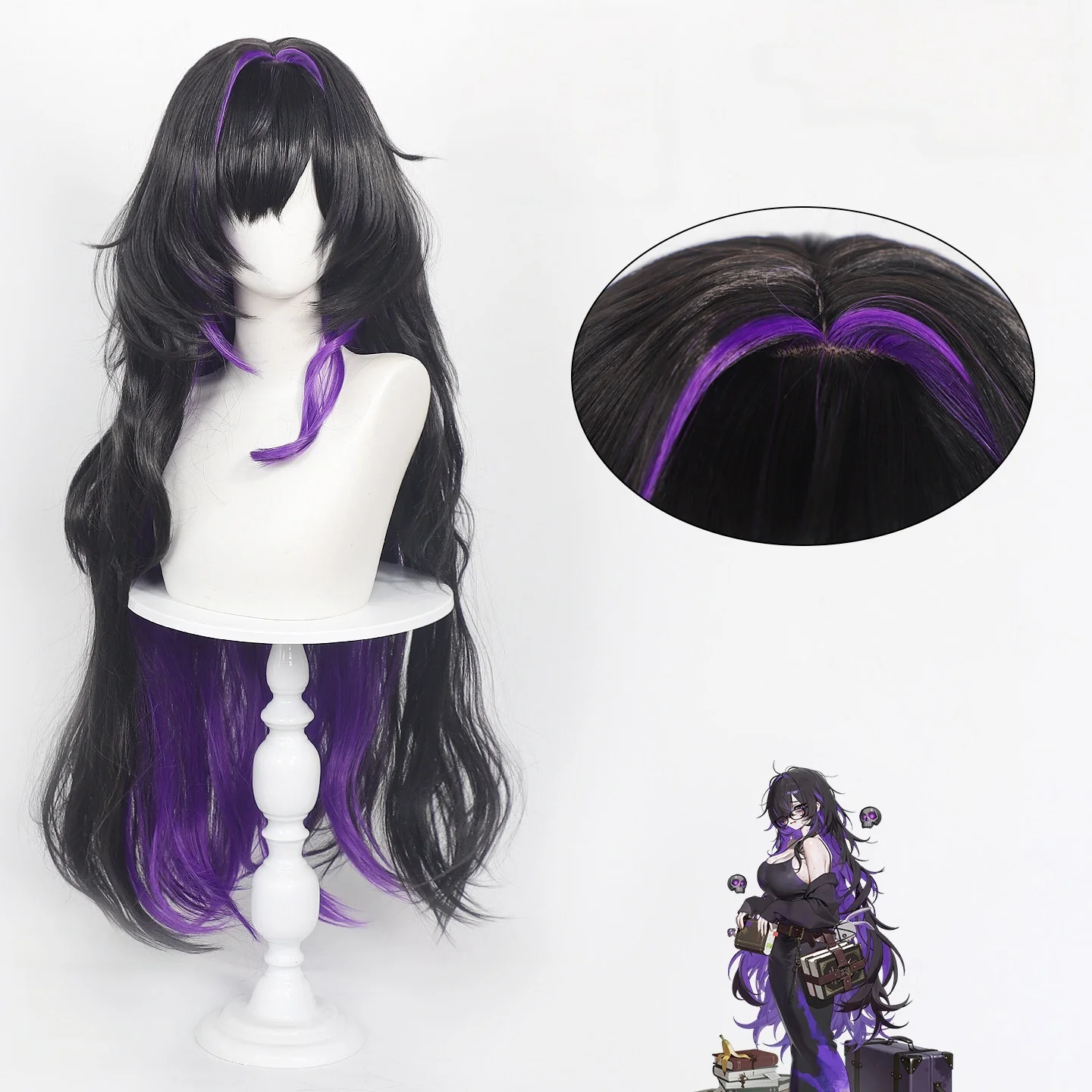 Label Cosplay Rose Net Wig Anime Game The Goddess of Victory Label Double Tone Vurly Hair Halloween Party Prop Wigs