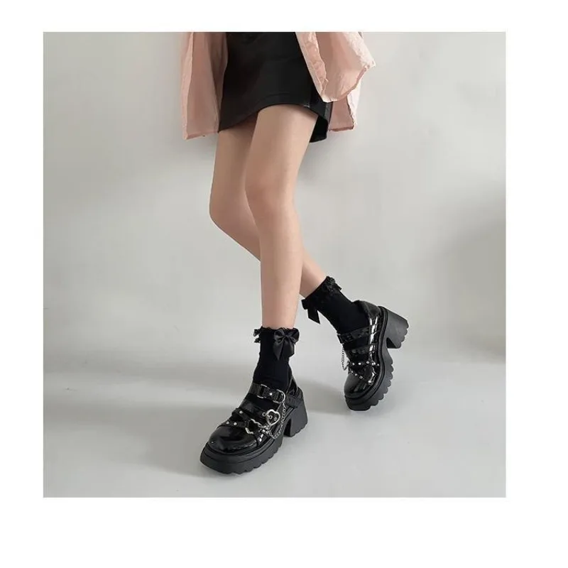 Shoes Women 2024 Spring New Platform Women\'s Pumps Comfortabl Chunky Heel Lolita Shoes Cosplay Fashion Party Goth Shoes