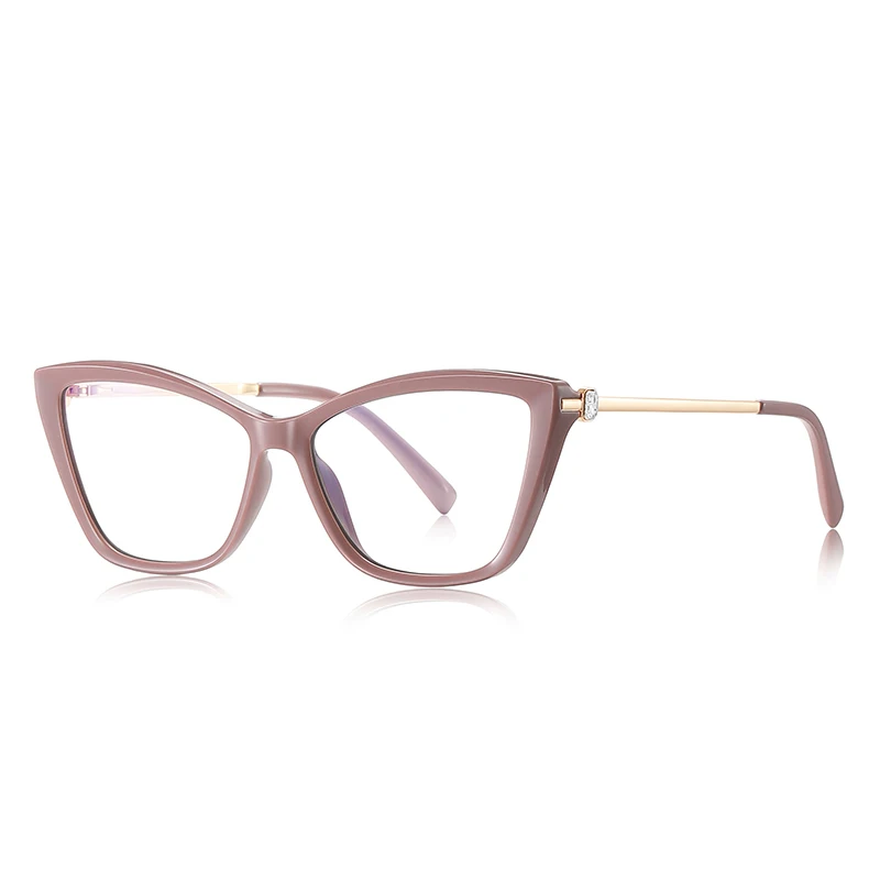 OKH جديد هندسي المرأة القط العين الإطار تصميم الرجال مكافحة الضوء الأزرق نظارات للقراءة تخصيص وصفة طبية قصر النظر نظارات #5